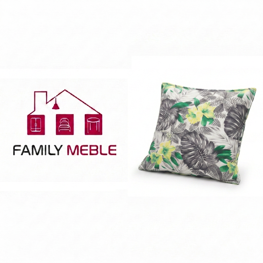 Family Meble — Poduszka dekoracyjna jasiek 45 x 45 poszewka zielony Family Meble