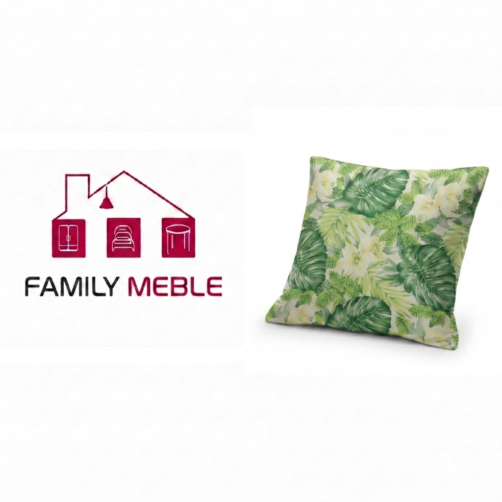 Family Meble — Poduszka dekoracyjna jasiek 45 x 45 poszewka zielony tkanina Family Meble