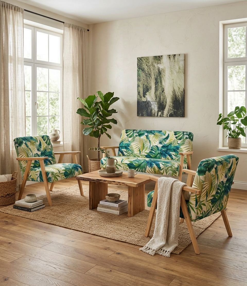 Zestaw wypoczynkowy sofa 2-os 2 fotele welur zielony Soler Family Meble — komfort