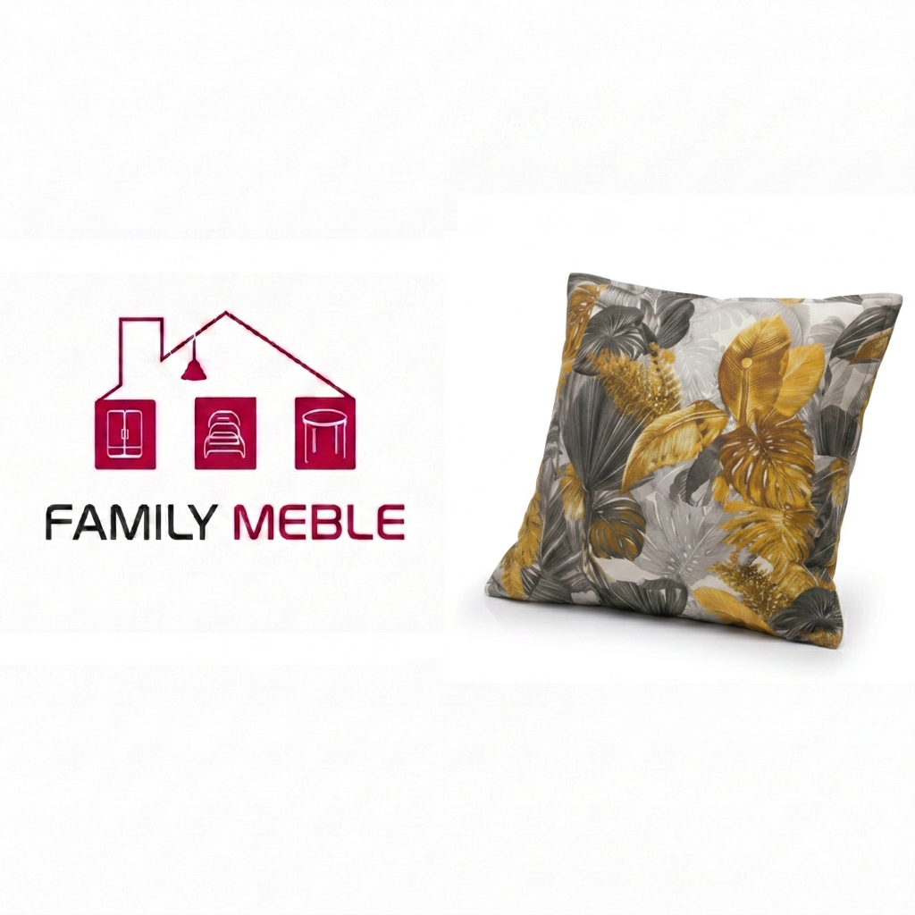 Family Meble — Poduszka dekoracyjna jasiek 45 x 45 poszewka szary Family Meble