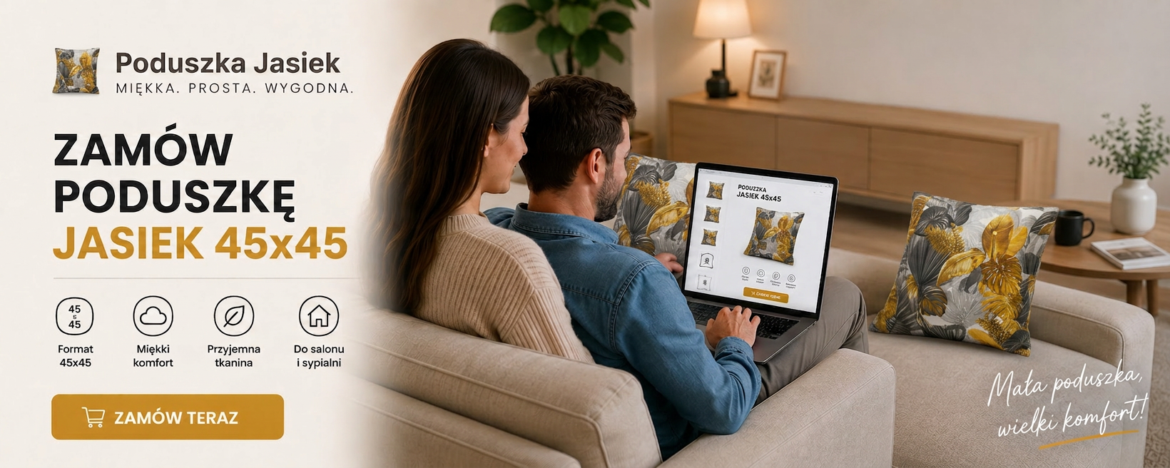 Poduszka dekoracyjna jasiek 45 x 45 poszewka szary Family Meble — widoki produktu