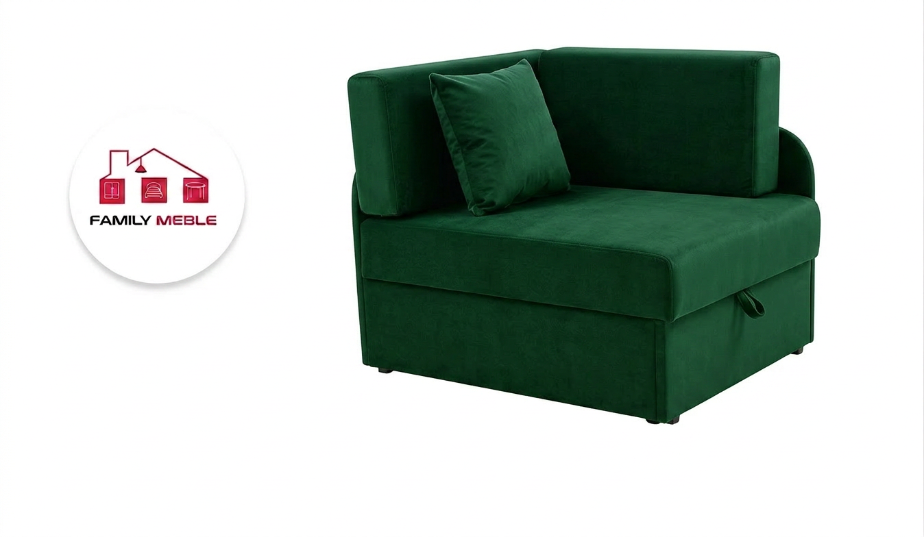 Family Meble — Łóżko dziecięce sofa kanapa rozkładana pojemnik zielony Denis Family Meble