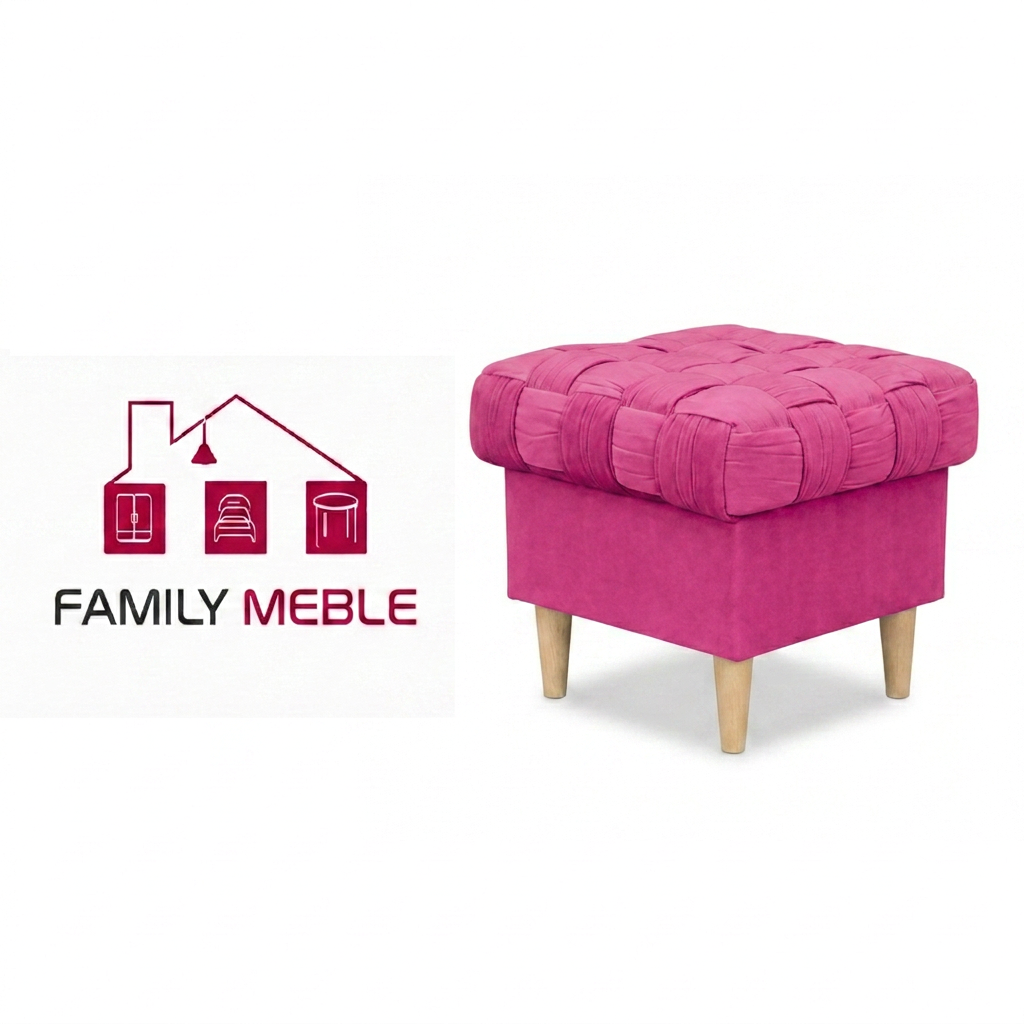 Family Meble — Pufa otwierana podnóżek pojemnik siedzisko różowa fuksja Carol Family Meble