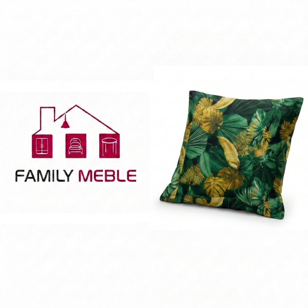 Family Meble — Poduszka dekoracyjna jasiek 45 x 45 poszewka butelkowa zieleń welur Family