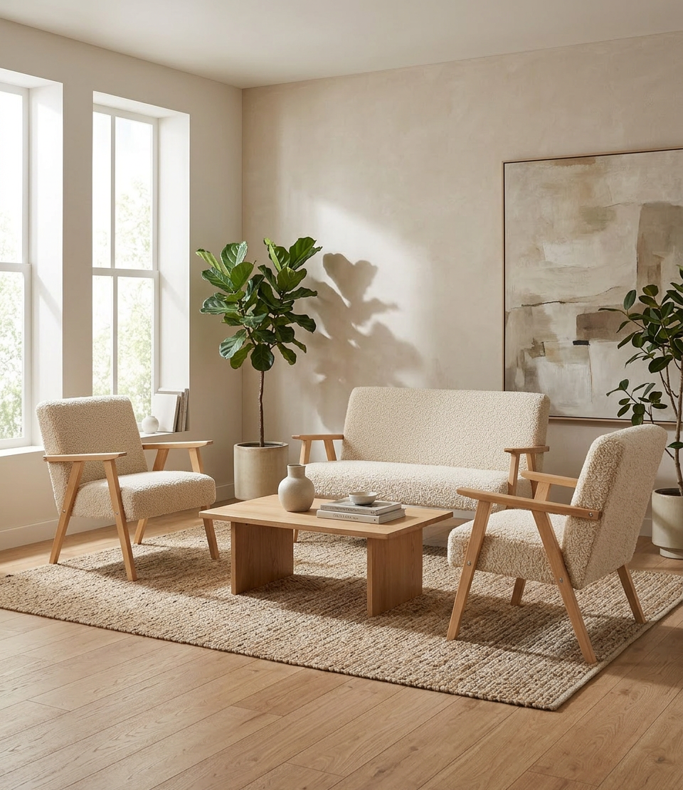 Zestaw wypoczynkowy sofa 2-os 2 fotele welur beżowy Soler Family Meble — komfort