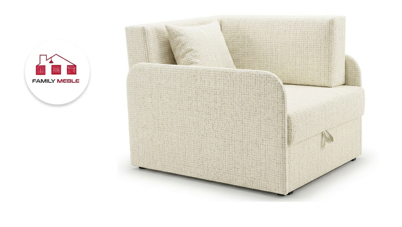 Family Meble — Łóżko dziecięce sofa kanapa beż welur tapicerowany Denis 3B Family Meble