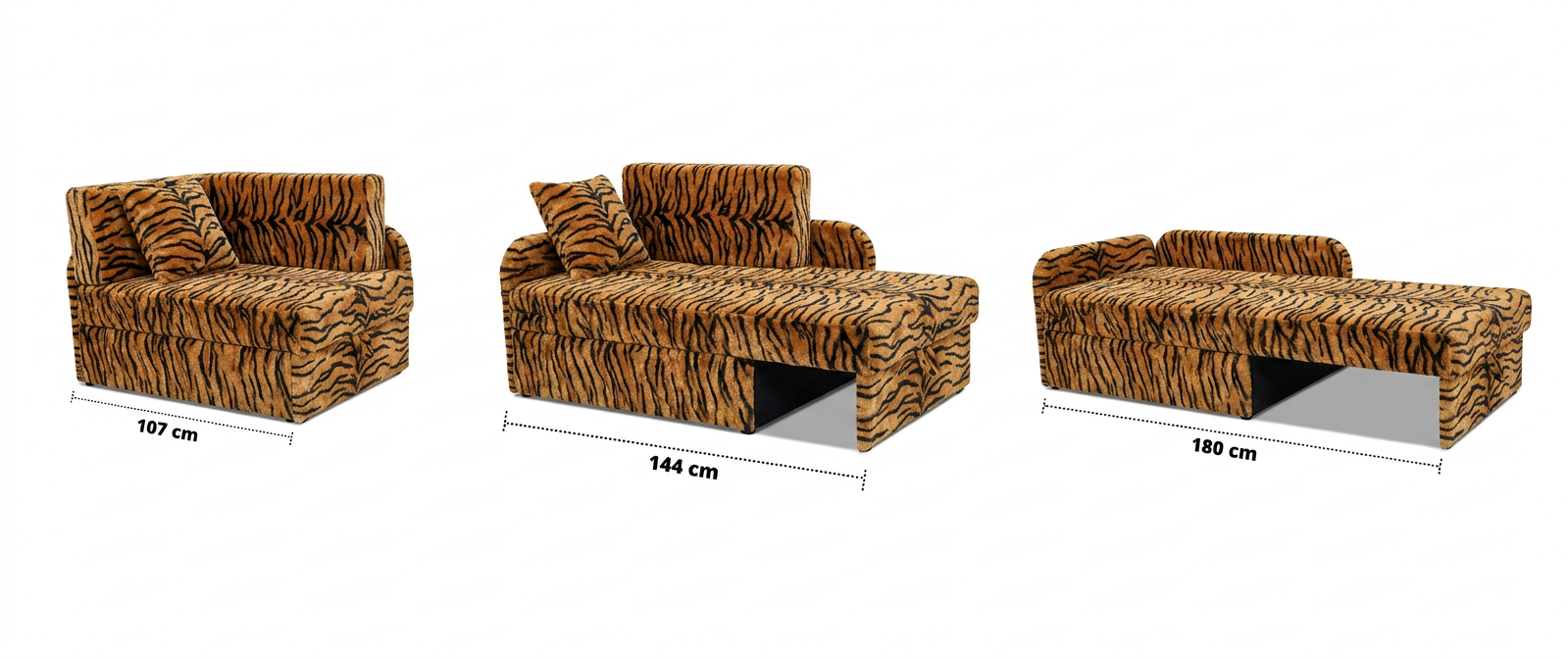Łóżko dziecięce sofa kanapa rozkładana pojemnik Tiger Design Denis Family — widoki produktu
