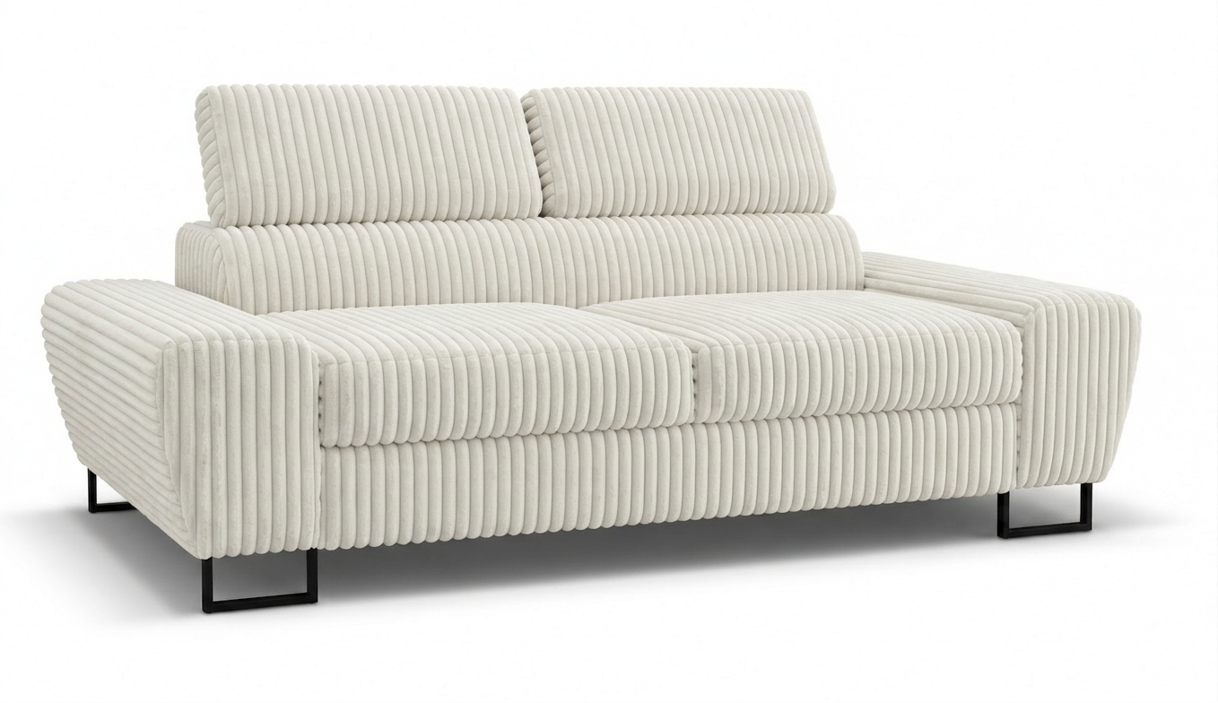 Sofa 2-osobowa uszak Savio czarna ciemna sztruks Idylla Family Meble - beżowy