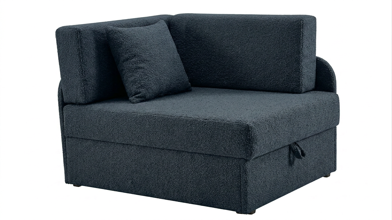 Łóżko dziecięce sofa kanapa rozkładana pojemnik błękitny welur Denis Family - 50