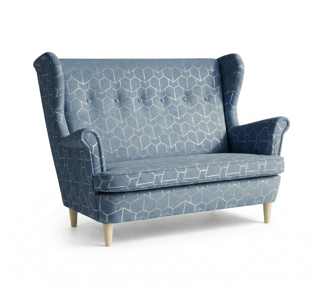 Sofa Kanapa Uszak Skandynawska Czarny Żółty Wzór Decor Design Family Meble - Gabo 2