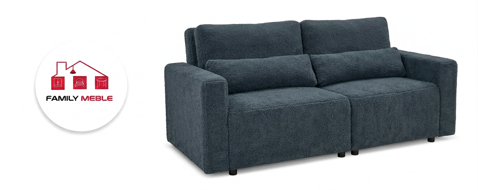 Family Meble — Zestaw wypoczynkowy sofa 2 kanapa fotele salon niebieski Komo Family meble