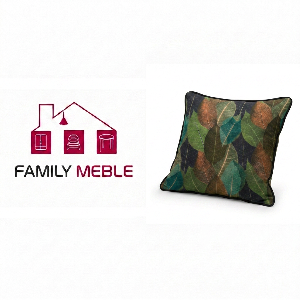 Family Meble — Poduszka dekoracyjna jasiek 45 x 45 poszewka zielony tkanina Family Meble