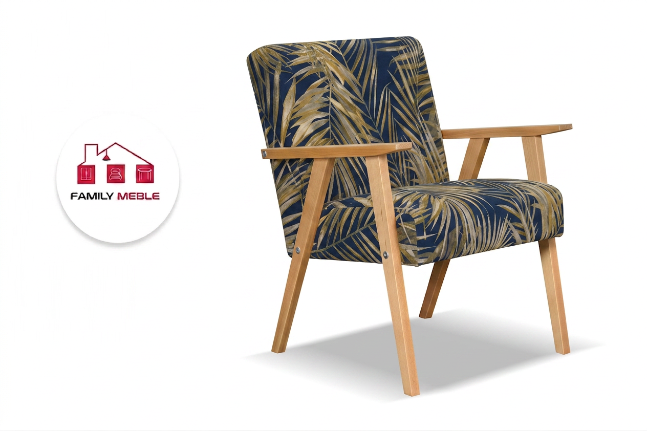 Family Meble — Zestaw wypoczynkowy sofa 2-os 2 fotele granatowy Soler Family Meble