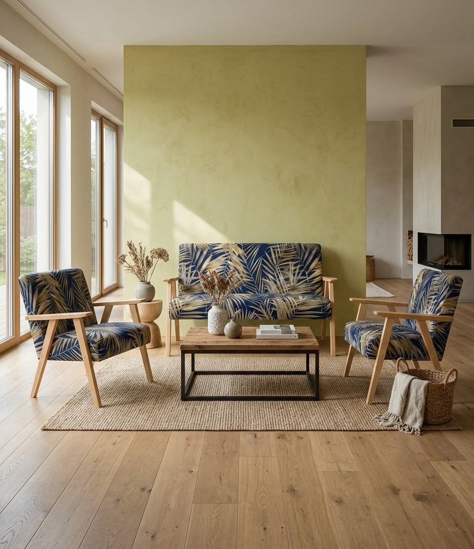 Zestaw wypoczynkowy sofa 2-os 2 fotele granatowy Soler Family Meble — komfort